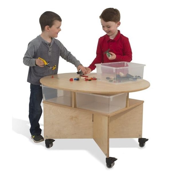 Whitney Brothers Whitney Brothers WB1816 24.5 in. Mobile Collaboration Table with Trays; Natural UV WB1816